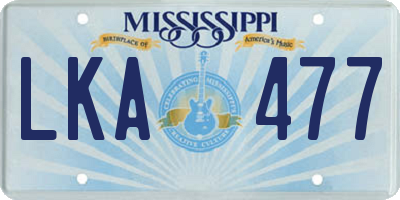 MS license plate LKA477