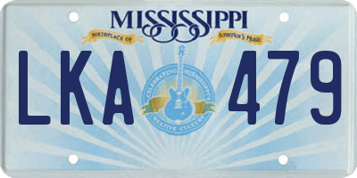 MS license plate LKA479