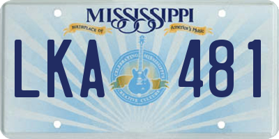 MS license plate LKA481