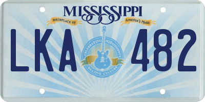 MS license plate LKA482