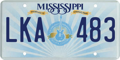 MS license plate LKA483