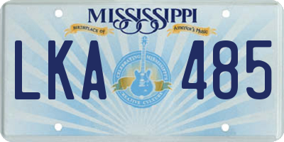 MS license plate LKA485
