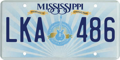 MS license plate LKA486