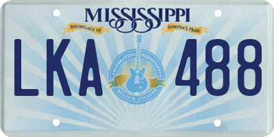 MS license plate LKA488