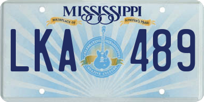 MS license plate LKA489