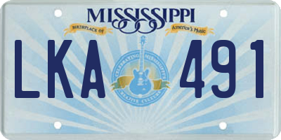 MS license plate LKA491