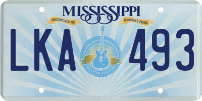 MS license plate LKA493