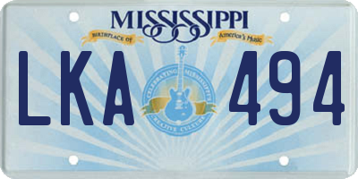 MS license plate LKA494