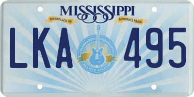 MS license plate LKA495