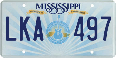 MS license plate LKA497