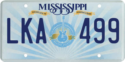 MS license plate LKA499