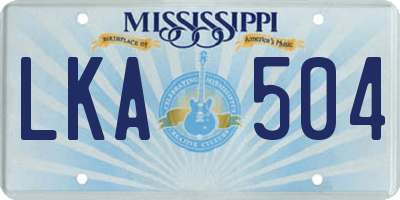 MS license plate LKA504