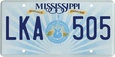 MS license plate LKA505