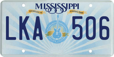 MS license plate LKA506