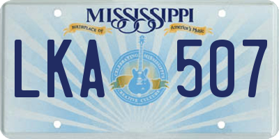 MS license plate LKA507