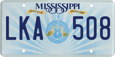 MS license plate LKA508