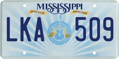 MS license plate LKA509