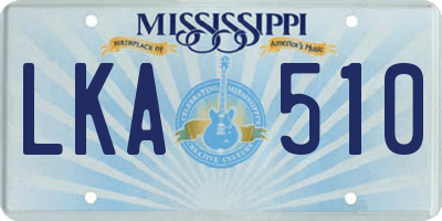 MS license plate LKA510