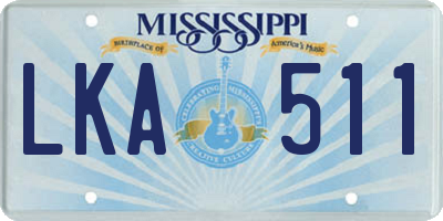 MS license plate LKA511