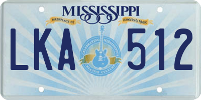 MS license plate LKA512