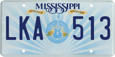 MS license plate LKA513