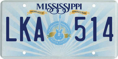 MS license plate LKA514