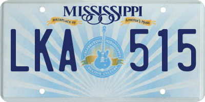 MS license plate LKA515