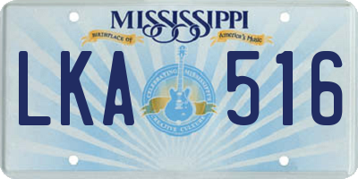 MS license plate LKA516