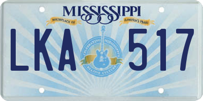MS license plate LKA517