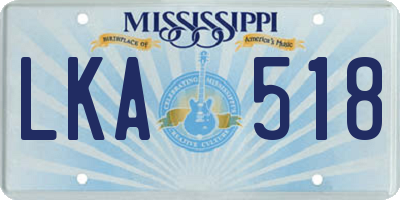 MS license plate LKA518