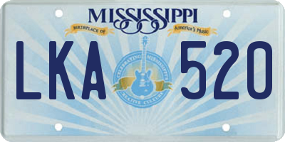MS license plate LKA520