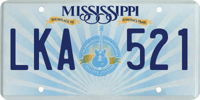 MS license plate LKA521