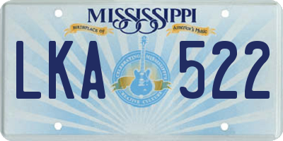 MS license plate LKA522