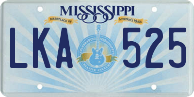 MS license plate LKA525