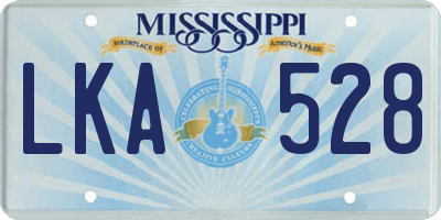 MS license plate LKA528