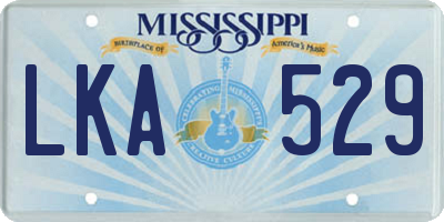 MS license plate LKA529