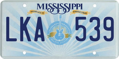 MS license plate LKA539