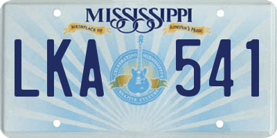 MS license plate LKA541