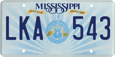 MS license plate LKA543