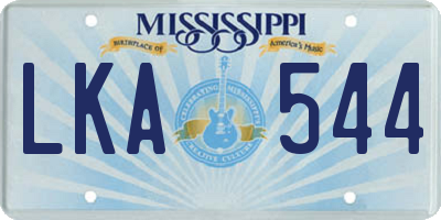 MS license plate LKA544