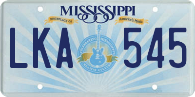 MS license plate LKA545