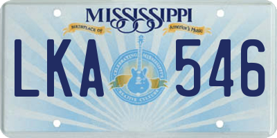 MS license plate LKA546