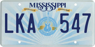 MS license plate LKA547