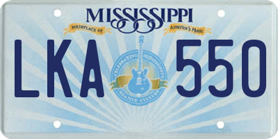 MS license plate LKA550
