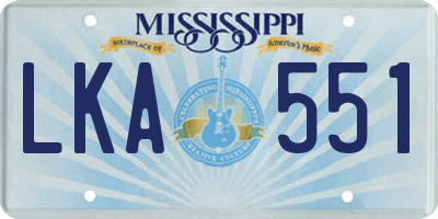 MS license plate LKA551