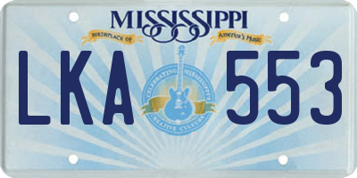 MS license plate LKA553