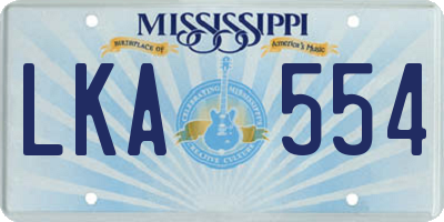 MS license plate LKA554