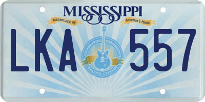 MS license plate LKA557