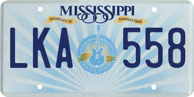 MS license plate LKA558