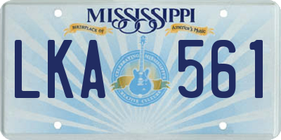 MS license plate LKA561